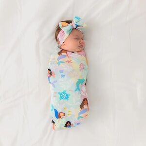 Little Sleepies Mermaid Swaddle and Headband Set
